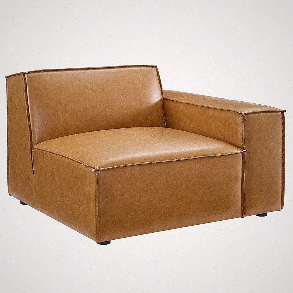 Restore Right-Arm Vegan Leather Sectional Sofa Chair