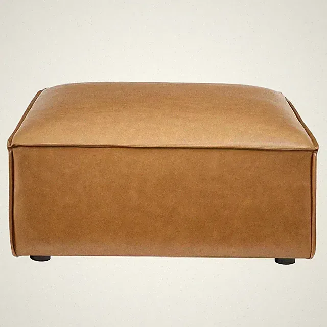 Restore Tan Vegan Leather Ottoman Bench