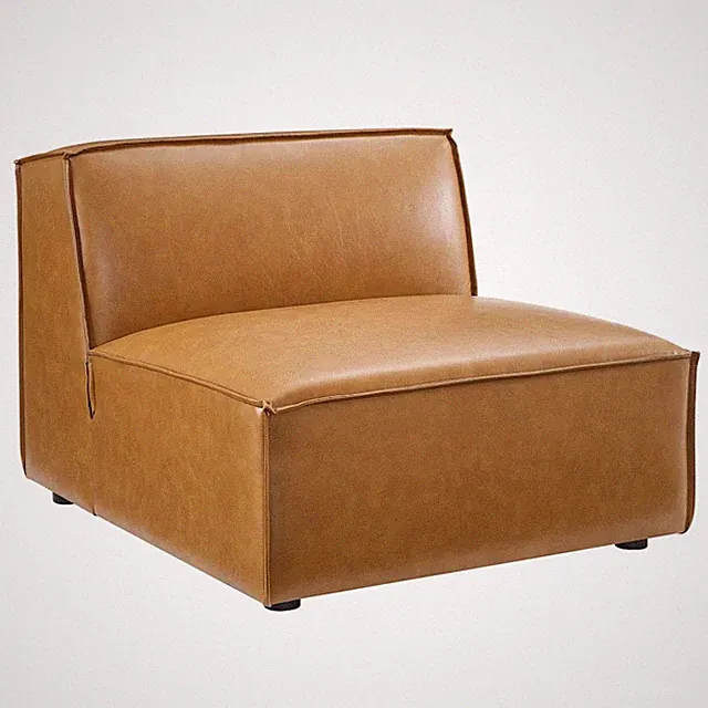Restore Vegan Leather Sectional Sofa Armless Chair