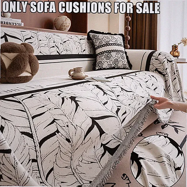Retro jacquard fringed sofa cover for protecting the sofa in the living room