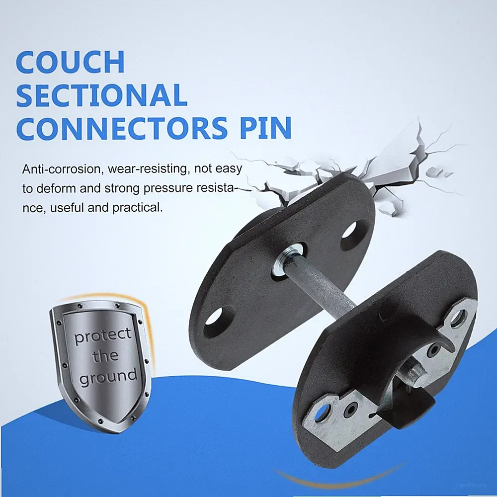 Reusable Black Sectional Couch Connectors Pin Style Furniture Connector 4Sets