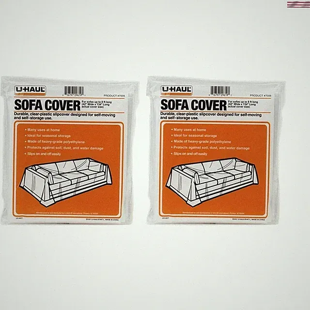 Reusable Plastic Sofa Covers - 2-Pack, 134” x 42” for Dust & Moisture Defense