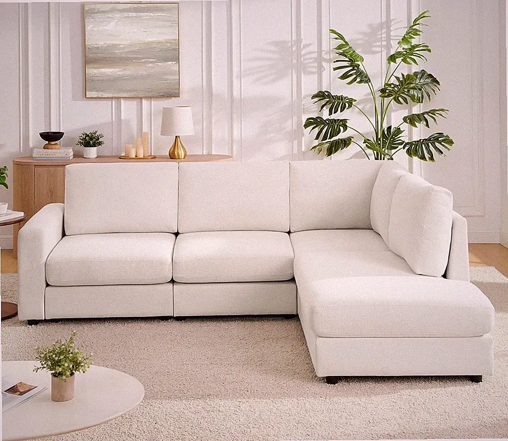 Reversible 100" L-Shaped Sectional Sofa for Living Room & Small Spaces