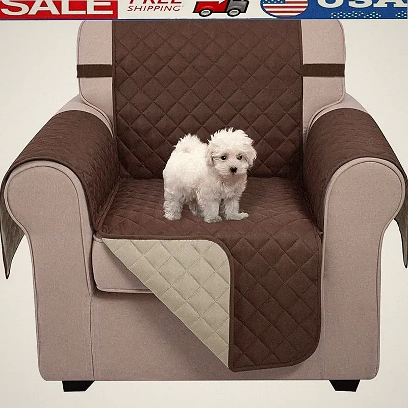 Reversible Chair Cover Quilted Furniture Protector Stain Resistant Washable New