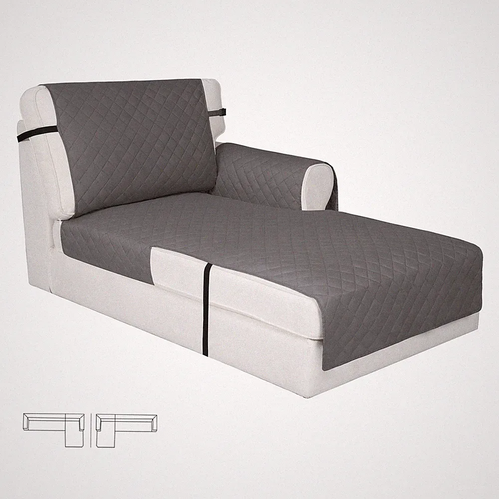 Reversible Chaise Lounge Couch Cover Water Resistant Sofa Cover Sectional L S...