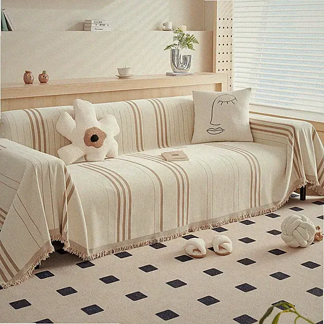 Reversible Chenille Couch Cover for 3-Seat Sofa - Pet Friendly Protector