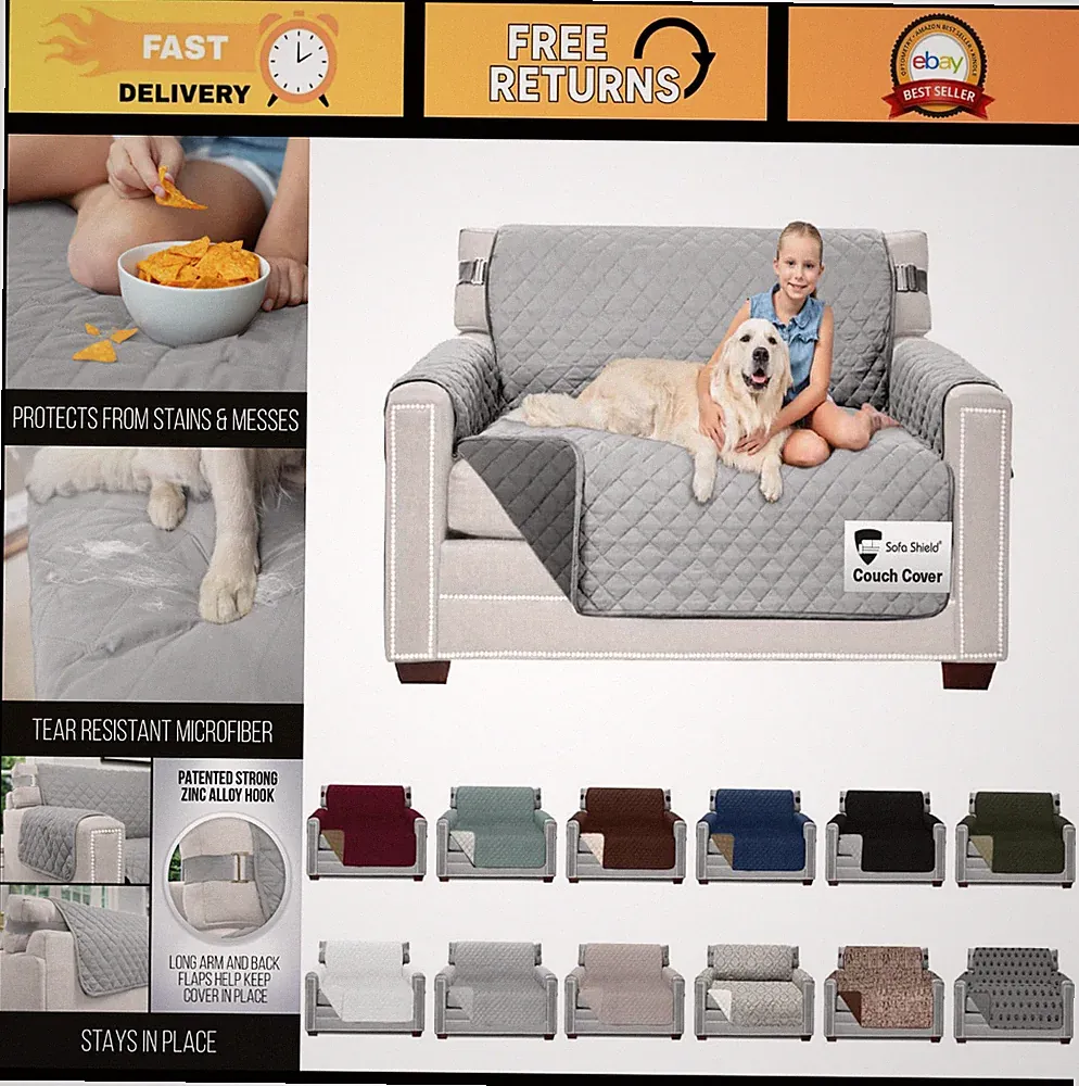 Reversible Couch Covers for Dogs & Cats - Stain Resistant, Machine Washable, 54"