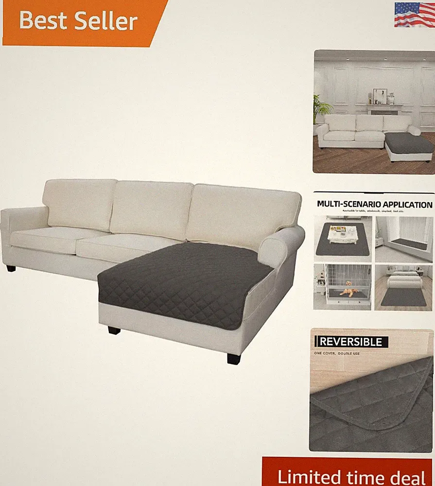 Reversible L-Shape Sectional Sofa Covers for Pets - Elegant Protectors 42x52