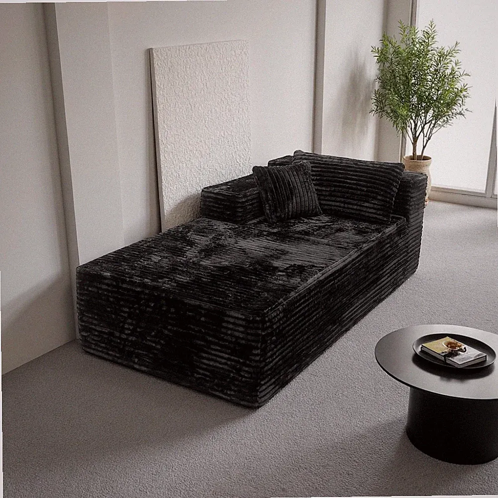 Reversible L-Shaped Sectional Sofa with Chaise Lounge, Corduroy