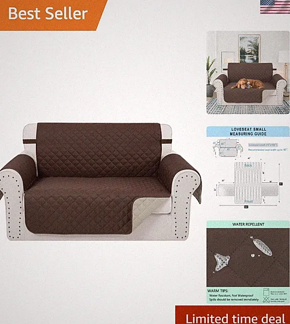 Reversible Loveseat Couch Cover - Luxurious Stain Resistant Protector, 45"