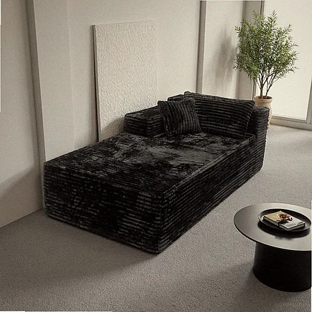 Reversible Modular Sectional Sofa, Plush Corduroy Fabric, Grey, Free Shipping