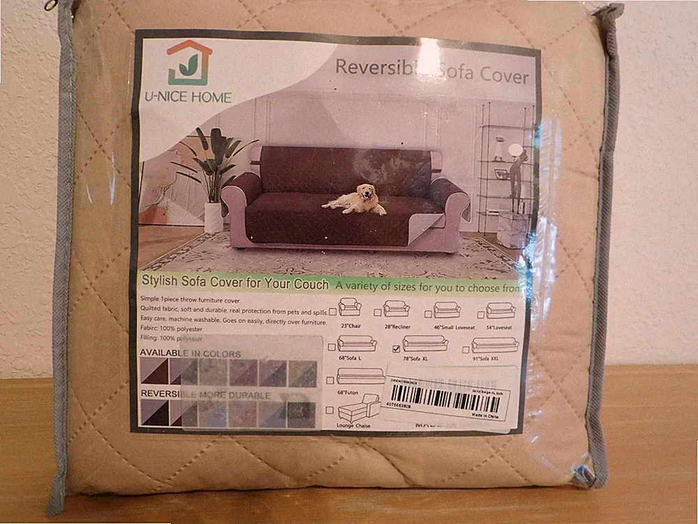 Reversible Oversized Couch Cover for 78" Couch Sofa Cover Beige NEW