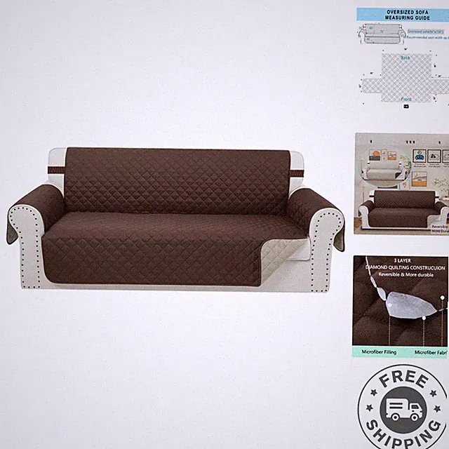 Reversible Oversized Sofa Cover - Water-Resistant Protector for Pets & Kids