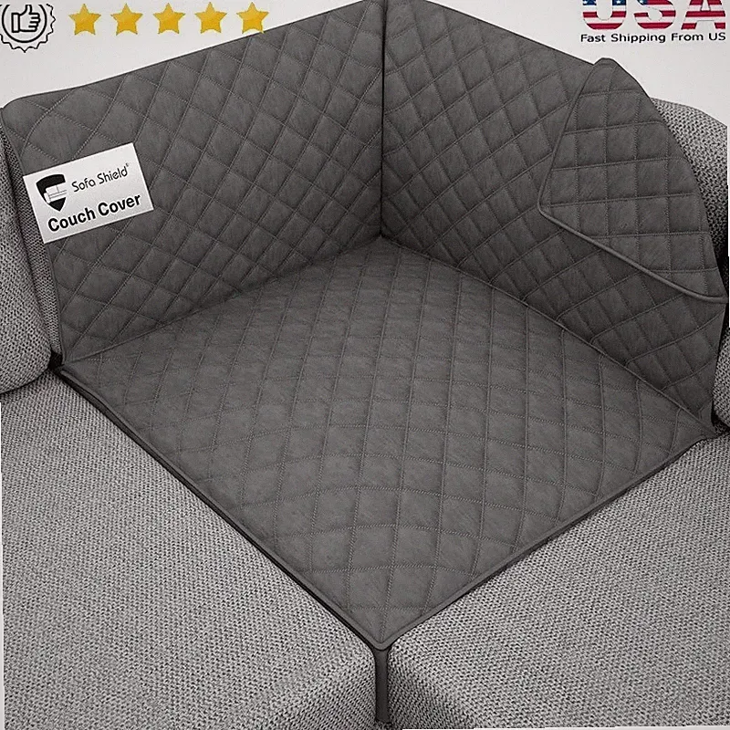 Reversible Quilted Slipcover Stain Resistant Anti Slip Pet Furniture Protector