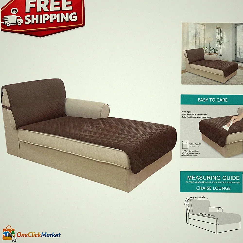 Reversible Sectional Couch Cover for Pets - Stylish Coffee/Beige Protector