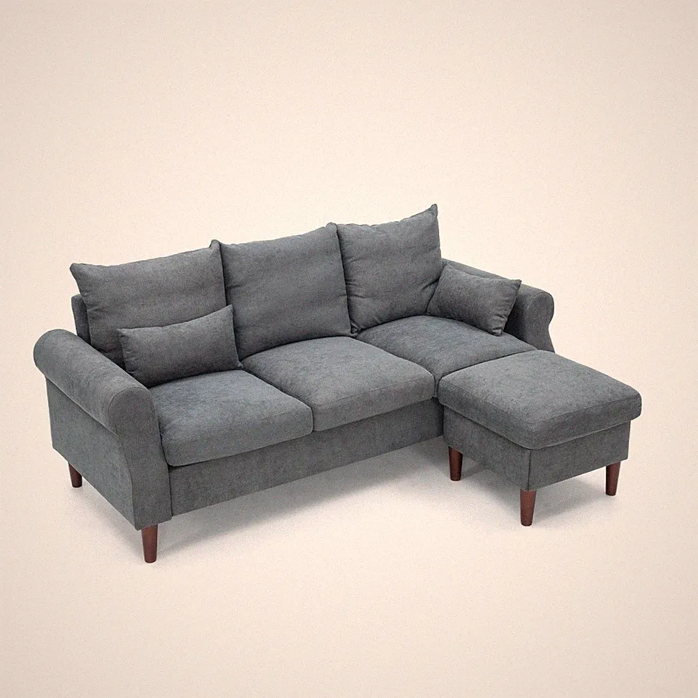 Reversible Sectional Couch Set 2 3 Seat L Shaped Modular Sleeper Sofa,Small Sofa
