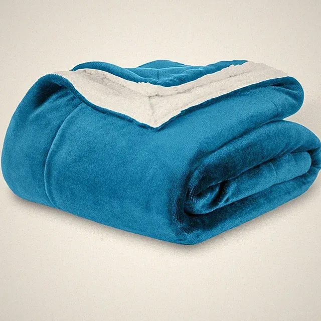 Reversible Sherpa Fleece Throw Twin Queen Size Soft Warm Sofa Bed Couch Blankets