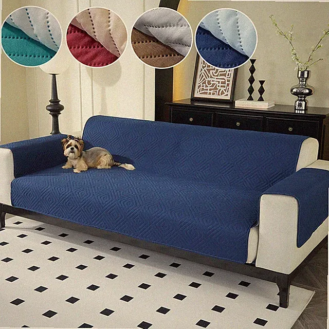 Reversible Sofa Cover 1/2/3Seater Quilted Couch Slipcover Anti Scratch Protector