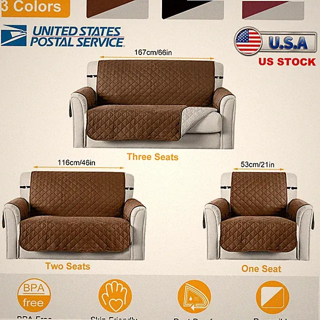 Reversible Sofa Cover Non Slip Microfiber Chair Slipcover for 1/2/3 Seater Couch