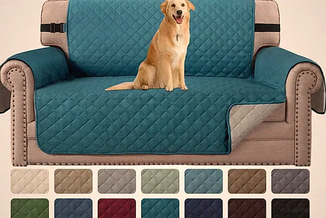 Reversible Sofa Cover Pet Friendly Washable Water Resistant Furniture Protector