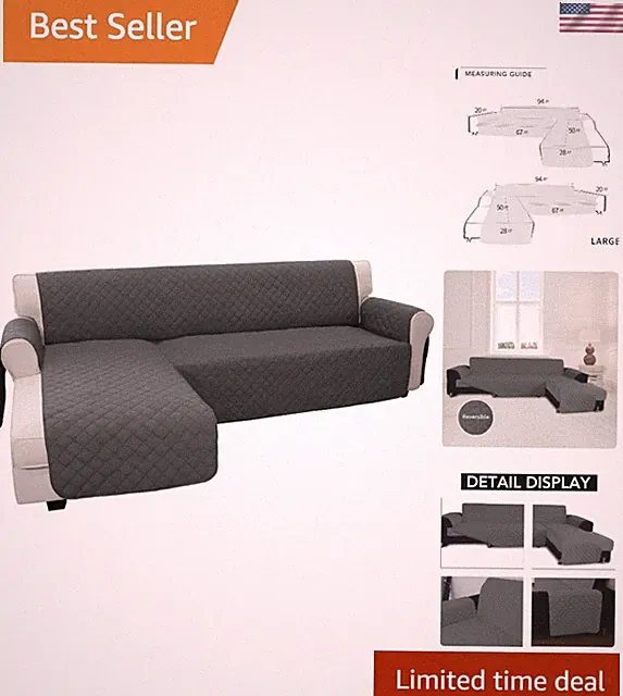 Reversible Sofa Cover with Foam Inserts - Perfect for Pet-Friendly Homes
