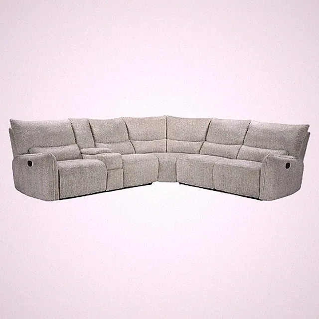 Rey 3pc Power Reclining Sectional Sofa with Console- Latte Gray