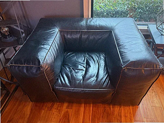 RH Restoration Hardware Fulham Oversized XXL Leather Chair - Top Grain - Black
