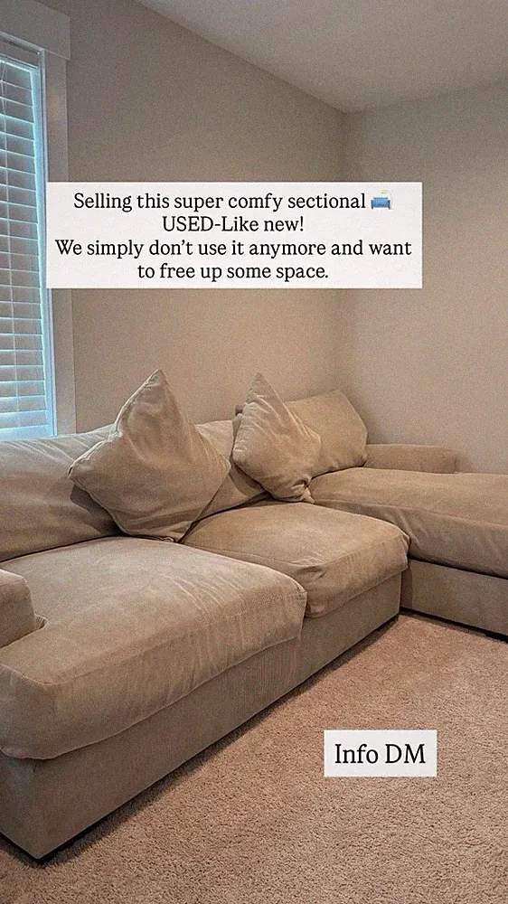 Rhyder Sectional Sofa - Macy's - Corduroy Taupe - Local Pickup Only