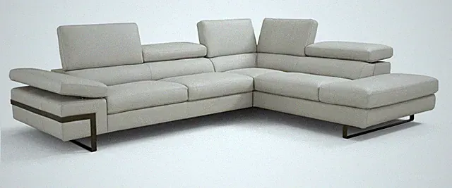Rimini I867 Leather Sectional Light Grey J&M Furniture