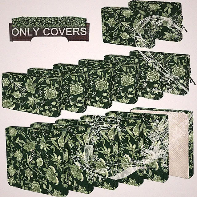 Rkufoze 14 Pcs Patio Cushion Covers For 7 Pcs Outdoor Furniture Sectional