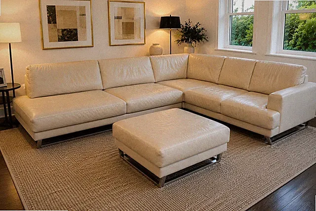 Roche Bobois Leather Sectional Sofa & Ottoman – Originally $30,000+