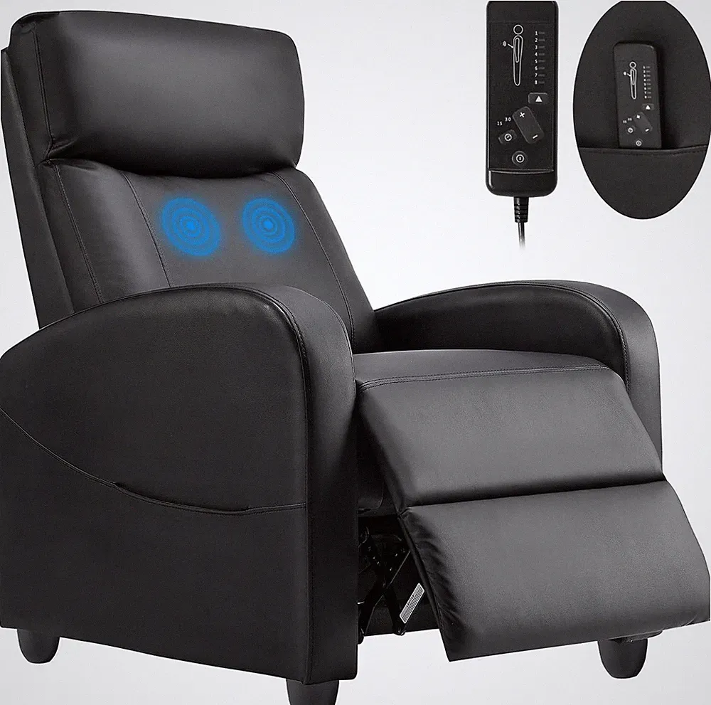 Rocker Recliner Chair for Adult, Adjustable Single Sofa,PU Leather Massage Chair