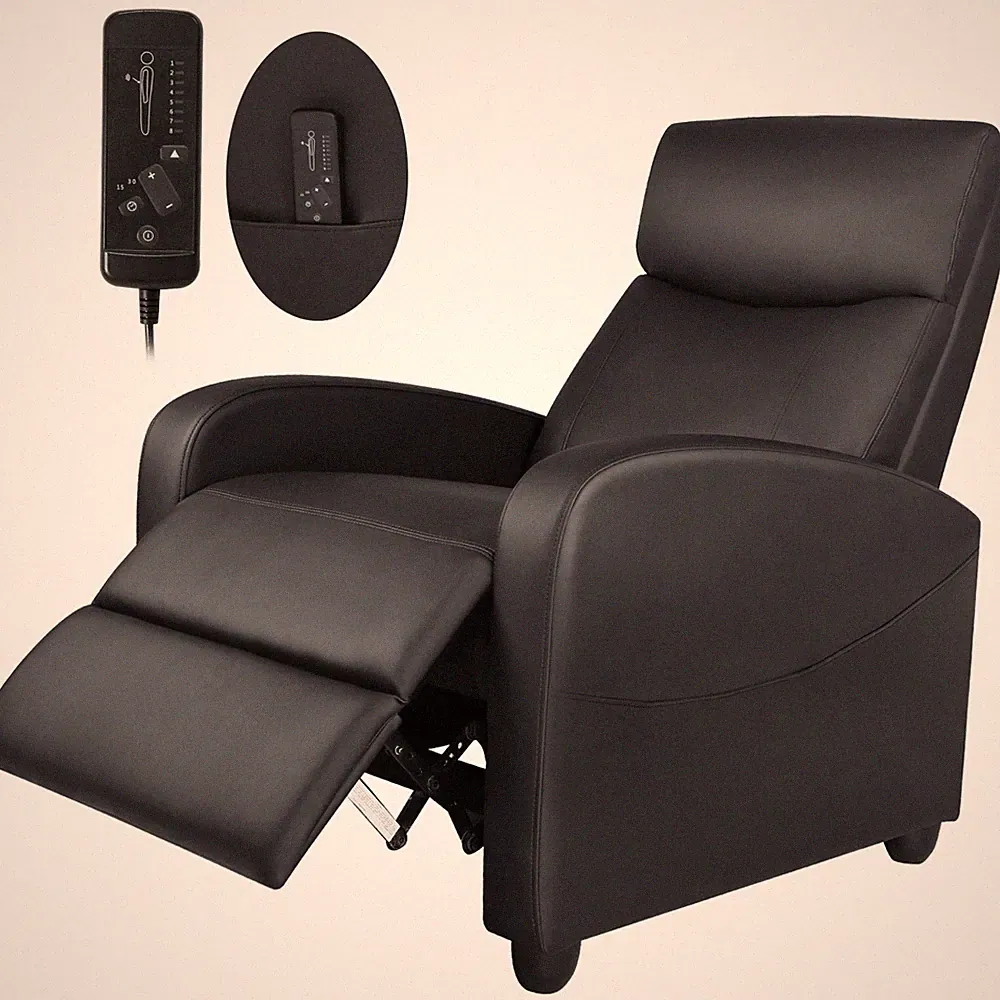 Small Sofa Lounge Chair with Adjustable PU Leather ,Home Theater Seating