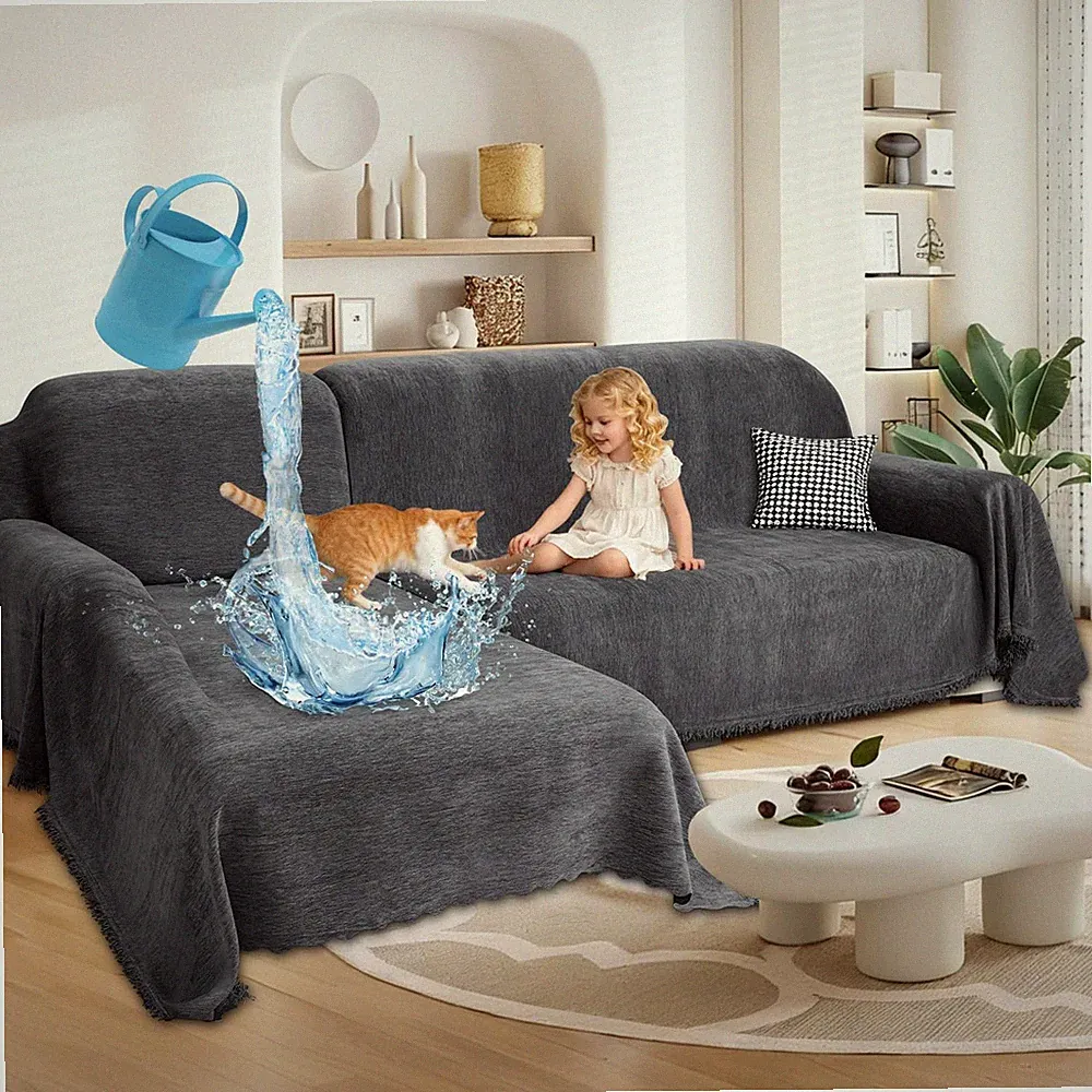 Rofasvco 1Oo Waterproof Sectional Couch Covers For Dogs Chenille L Shape Sofa