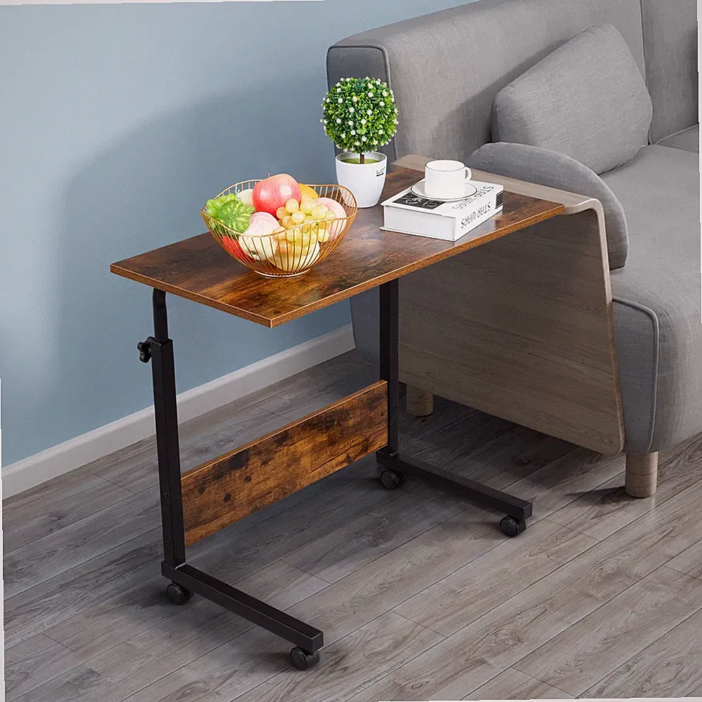 Rolling Computer Desk 39in Height Adjustable Rolling Laptop Desk Over Sofa Bed