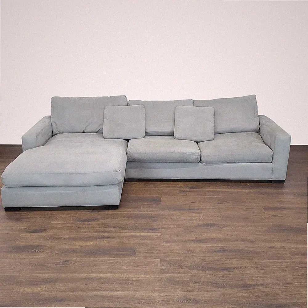 Room and Board Metro Gray Sectional Sofa with Chaise