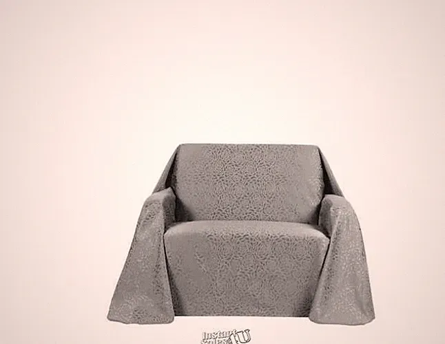 Rosanna Furniture Throw Slipcover - Loveseat Chrome 70"Dx114"W Poly/Cotton Blend