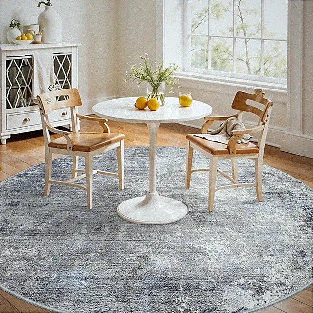 Round Area Rug 6ft Washable - Non-Slip Circle Rug for Living Room Kitchen Tab...