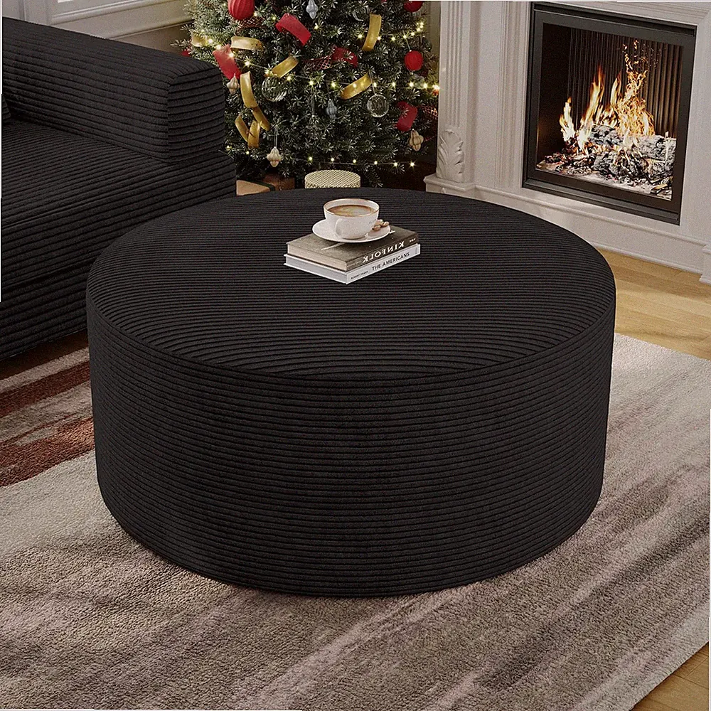 round Coffee Table Ottoman for Corduroy Cloud Sectional Couches in a Box Memory