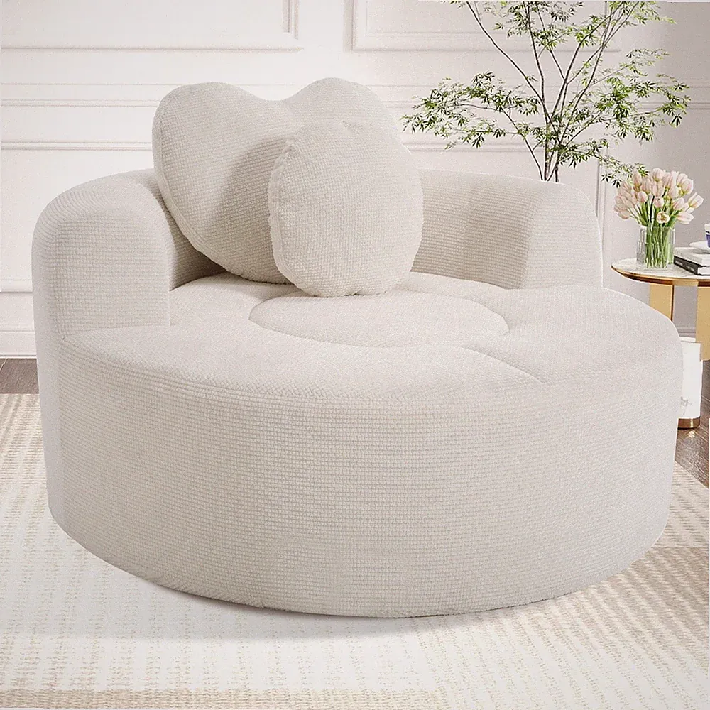 Round Sofa Bed Accent Sofa Chairs No Assembly Needed Space Saver Deep Seat