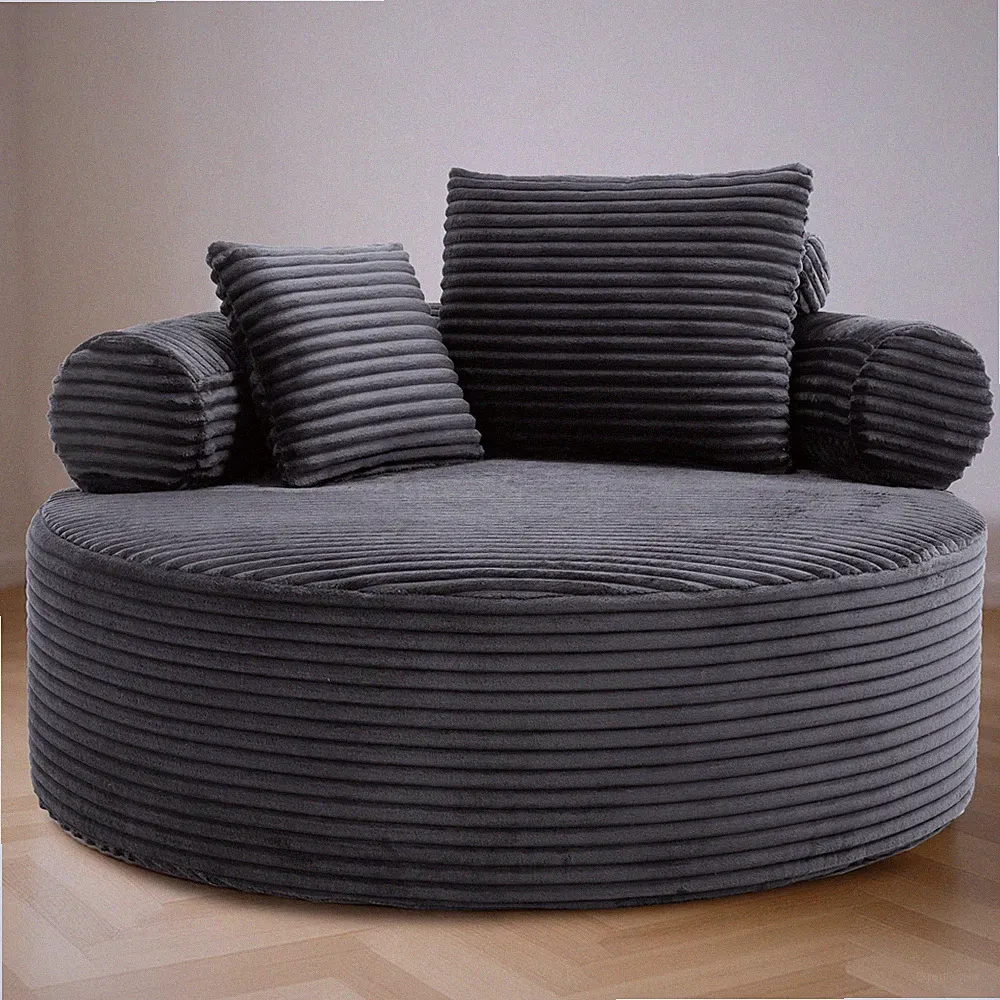 Round Sofa Bed w/Memory Foam Sectional Couches for Living Room,Cloud Couch w/t