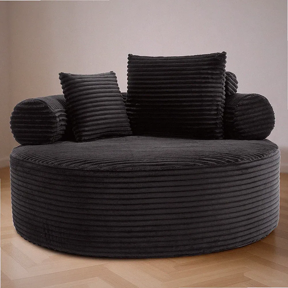 Round Sofa Bed w/Memory Foam Sectional Couches for Living Room,Cloud Couch w/th