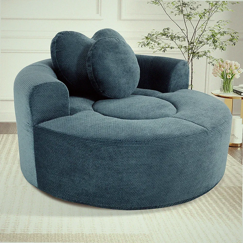Round Sofa Bed with Memory Foam Sectional Couches for Living Room, Cloud Couc