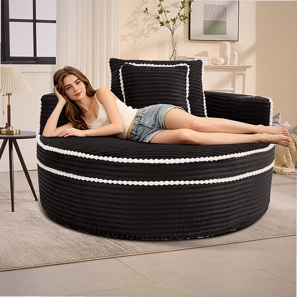 Round Sofa Bed with Memory Foam Sectional Couches for Living Room Cloud Couch