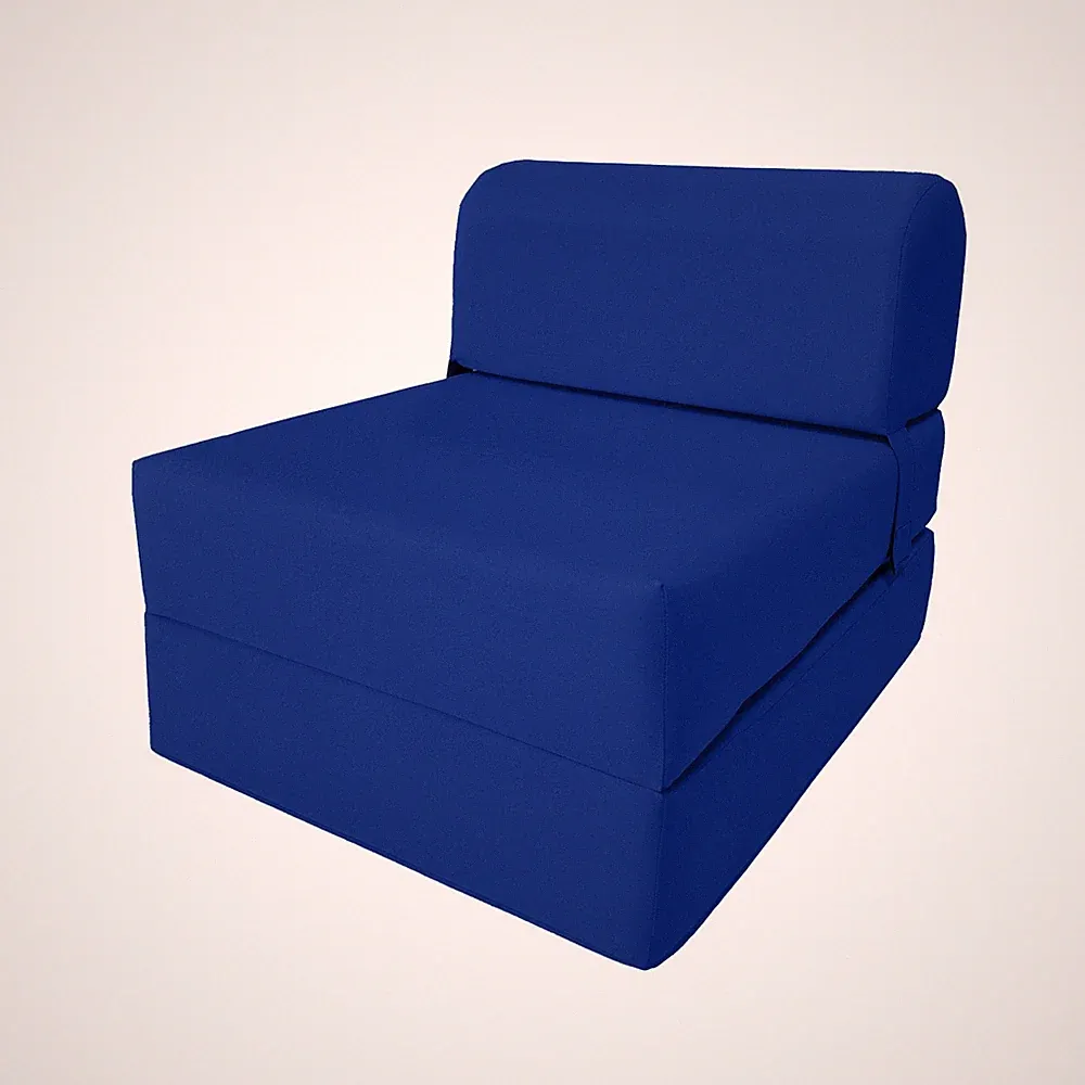 Royal Blue 6 x 24 x 70 Sleeper Chair Folding Foam Bed, Studio Sofa Beds, Couches