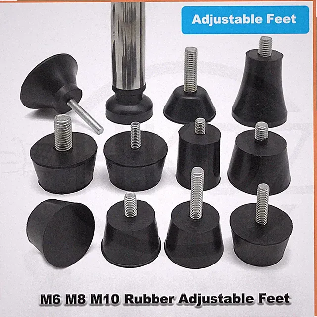 Rubber Adjustable Feet M6 M8 M10 Screw in Height Levelling Machine Furniture Leg