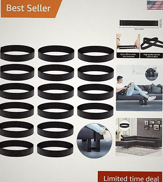 Rubber Sofa Connectors: 8 Pcs Straps for Sliding Sofas, Water-Resistant