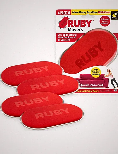 Ruby Movers Furniture Sliders For Carpet, As Seen on TV, Effortlessly Move