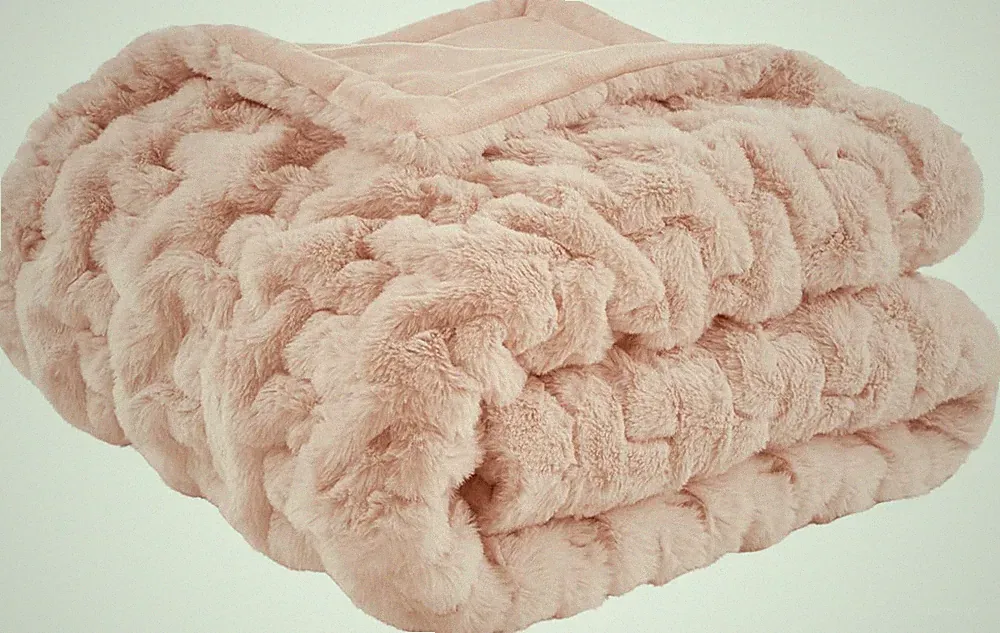 Ruched Luxury Throw Premium Soft Cozy Brushed Long Faux Fur For Bed Couch/Sofa