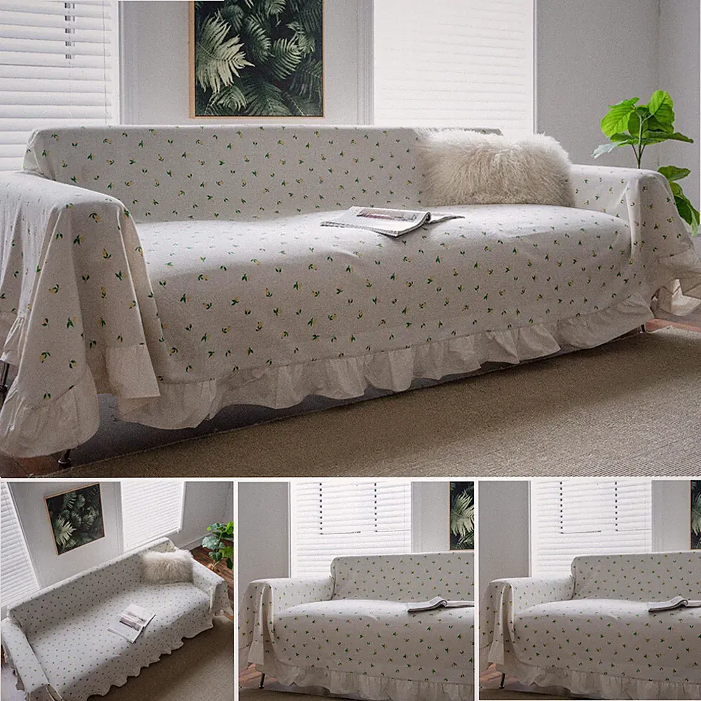 Ruffles Sofa Cover Settee Lounge Couch Slipcover Seat Chair Covers Protector